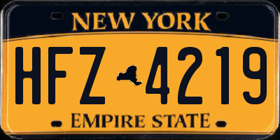 NY license plate HFZ4219