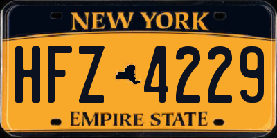 NY license plate HFZ4229