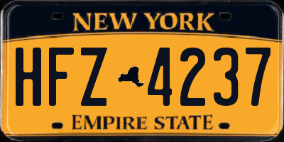NY license plate HFZ4237