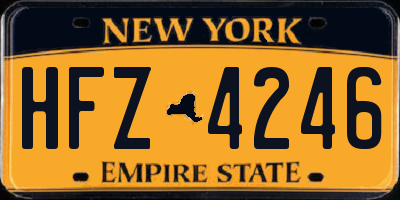NY license plate HFZ4246