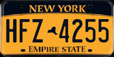 NY license plate HFZ4255