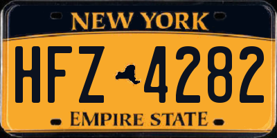 NY license plate HFZ4282