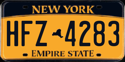 NY license plate HFZ4283