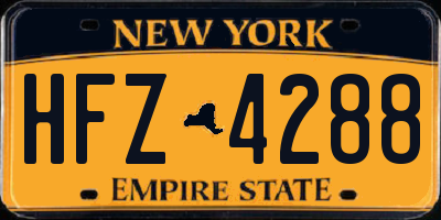 NY license plate HFZ4288