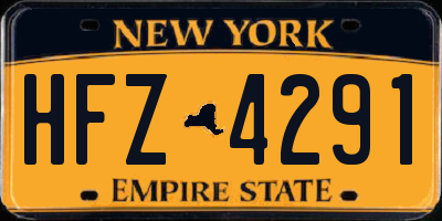 NY license plate HFZ4291