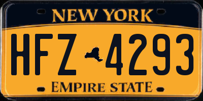 NY license plate HFZ4293