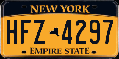 NY license plate HFZ4297