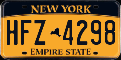 NY license plate HFZ4298