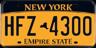 NY license plate HFZ4300