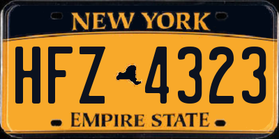 NY license plate HFZ4323