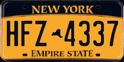 NY license plate HFZ4337