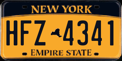 NY license plate HFZ4341