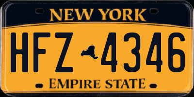 NY license plate HFZ4346
