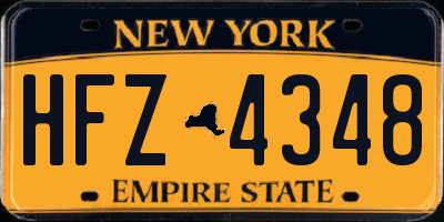 NY license plate HFZ4348