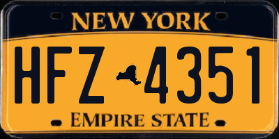 NY license plate HFZ4351