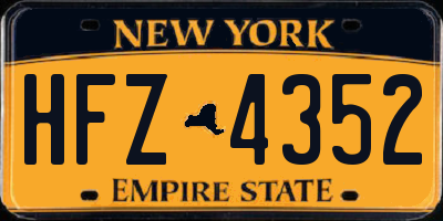 NY license plate HFZ4352