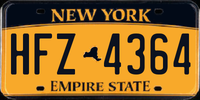 NY license plate HFZ4364