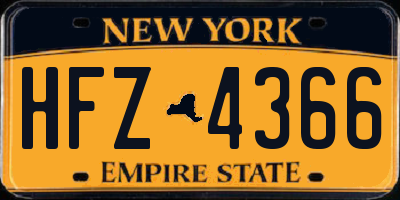 NY license plate HFZ4366