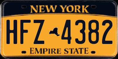 NY license plate HFZ4382