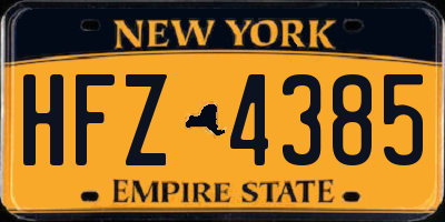 NY license plate HFZ4385
