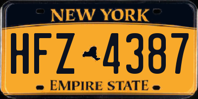 NY license plate HFZ4387