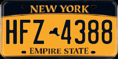 NY license plate HFZ4388