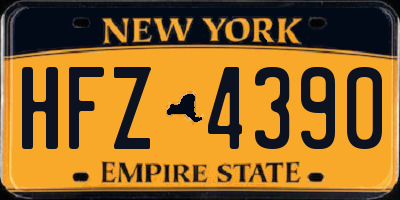 NY license plate HFZ4390