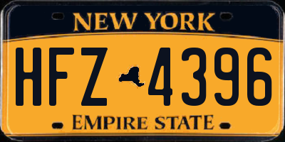 NY license plate HFZ4396