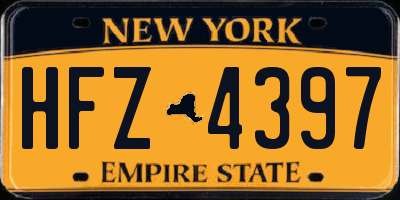 NY license plate HFZ4397