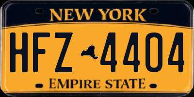 NY license plate HFZ4404