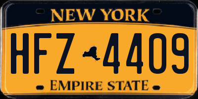 NY license plate HFZ4409