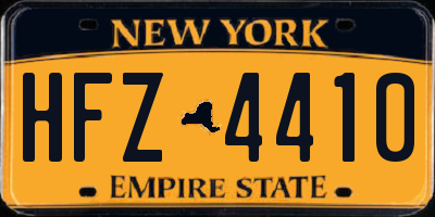 NY license plate HFZ4410