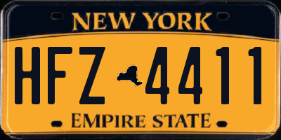 NY license plate HFZ4411