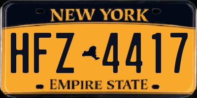 NY license plate HFZ4417