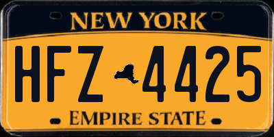 NY license plate HFZ4425