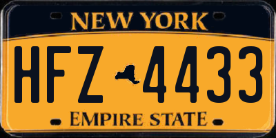 NY license plate HFZ4433