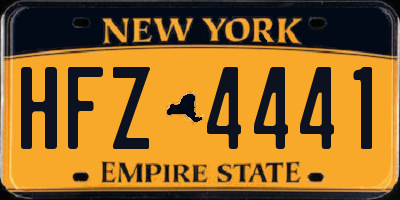 NY license plate HFZ4441