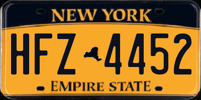 NY license plate HFZ4452