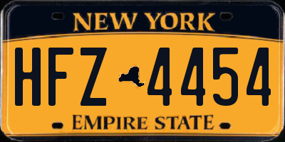 NY license plate HFZ4454