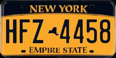 NY license plate HFZ4458