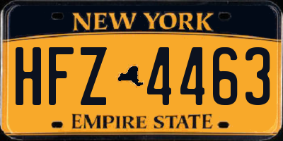 NY license plate HFZ4463