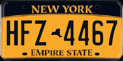 NY license plate HFZ4467