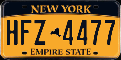 NY license plate HFZ4477