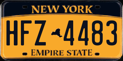 NY license plate HFZ4483