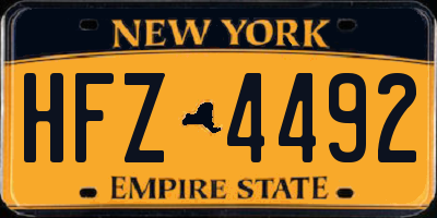 NY license plate HFZ4492