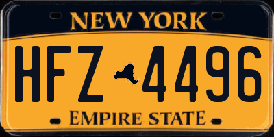 NY license plate HFZ4496