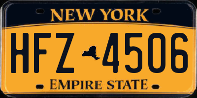 NY license plate HFZ4506