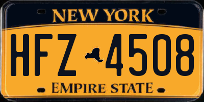 NY license plate HFZ4508