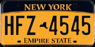 NY license plate HFZ4545