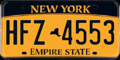NY license plate HFZ4553